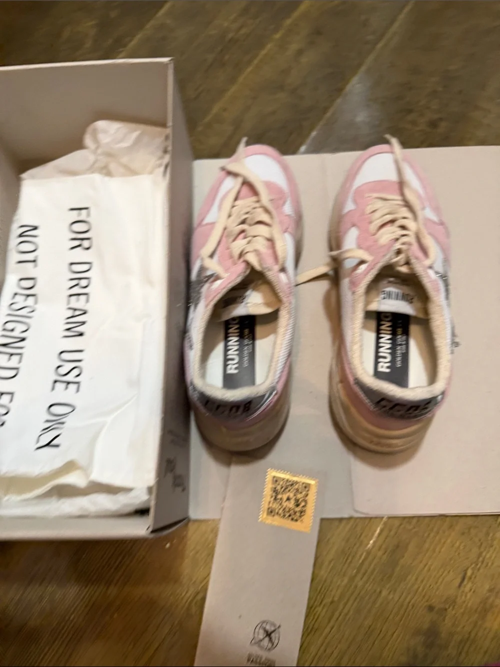 Golden Goose Pink and White Glitter Star Sneakers - Picture 8 of 10